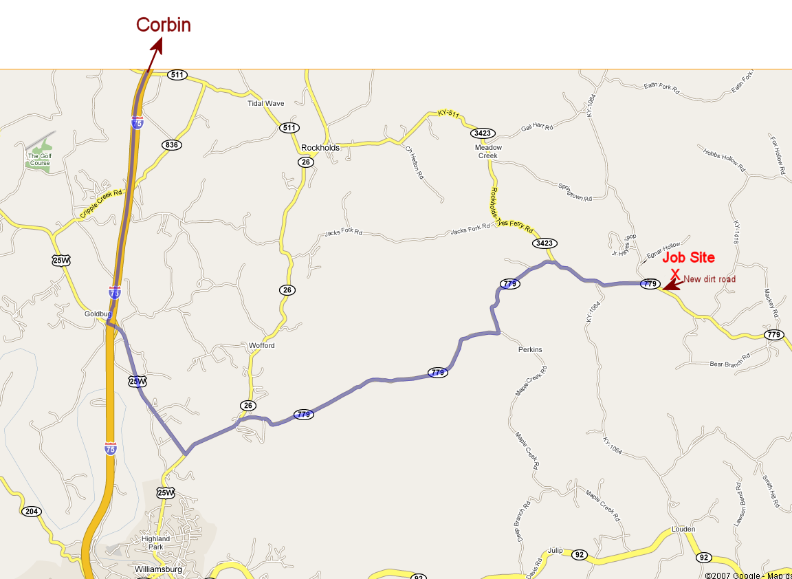 Alternate route to job site